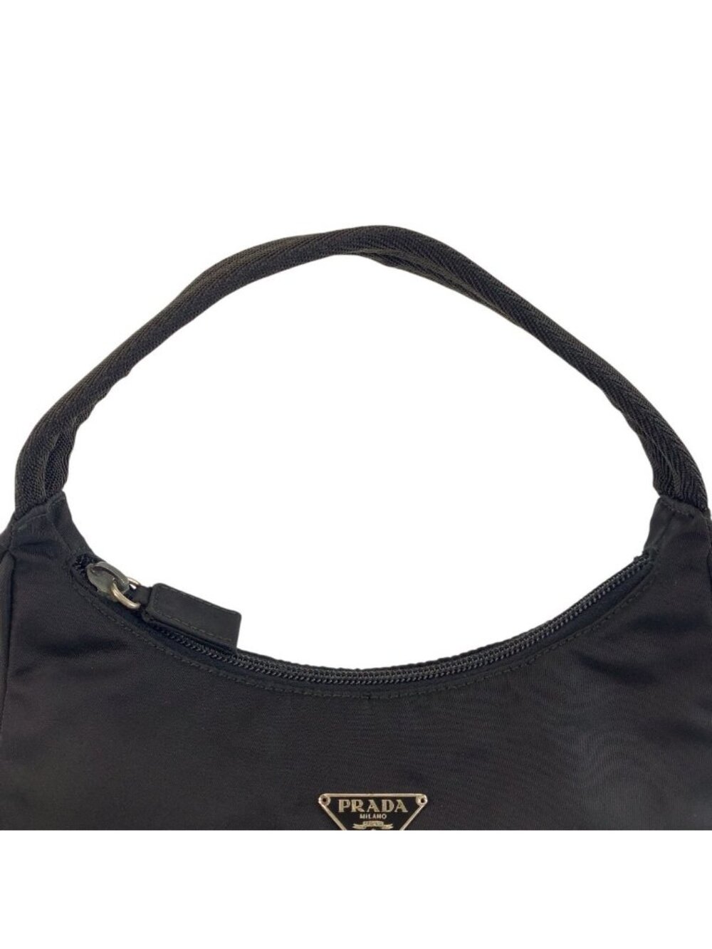 Prada Tessuto Black Silver Nylon Handbag Pouch - Picture 8 of 9
